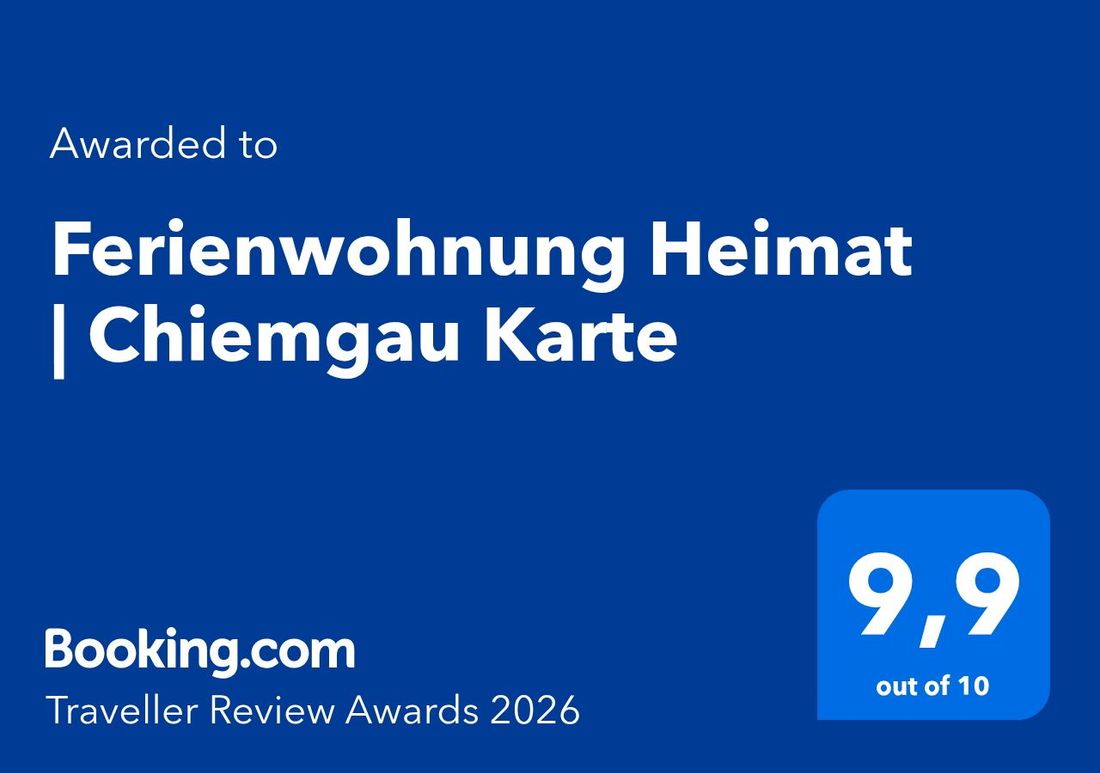 Booking.com Traveller Review Award 2026 Ferienwohnung Heimat