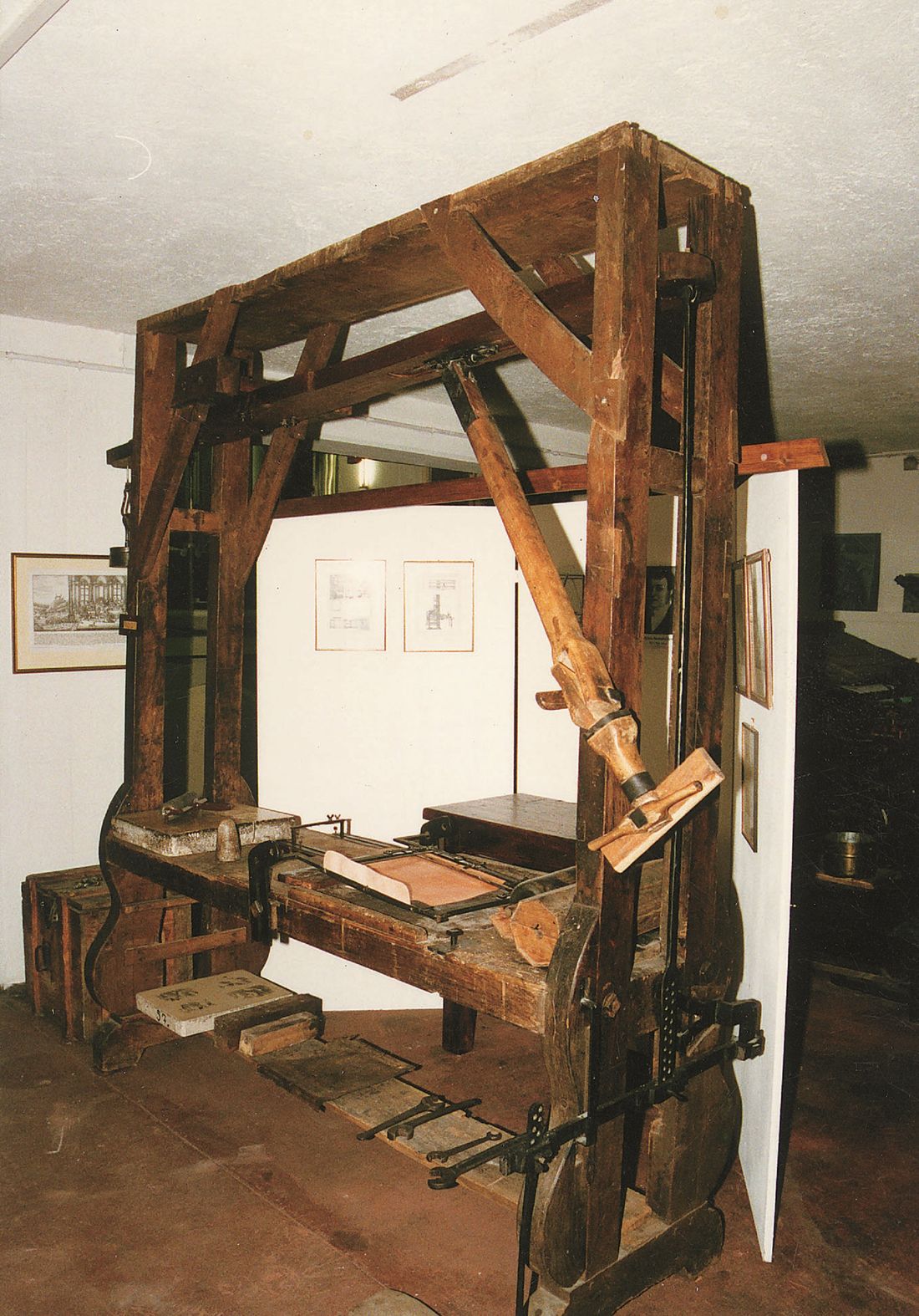 senefelder-presse-druckereimuseum-originalmaschine-baujahr-1851
